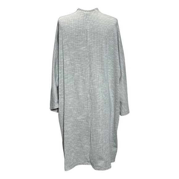 DONNI Striped Cardigan Osfa Rib Sweater Coat One Size Fits All Gray - Picture 4 of 8